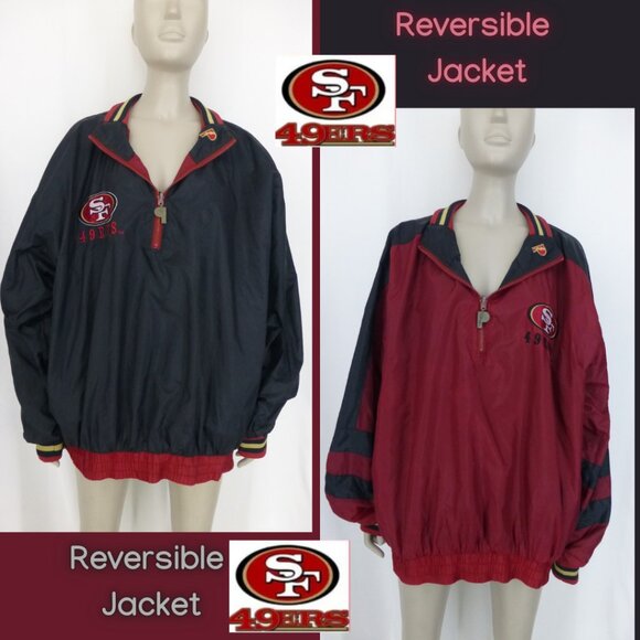 Vintage San Francisco 49ers Pro Player Reversible Wind Breaker Jacket (Size L) - Picture 1 of 15